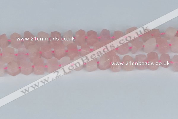 CTB751 15.5 inches 6*10mm - 8*12mm faceted tube rose quartz beads