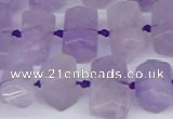 CTB752 15.5 inches 6*10mm - 8*12mm faceted tube lavender amethyst beads