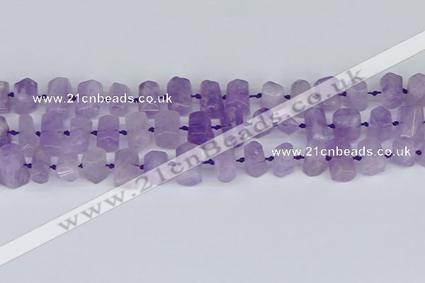 CTB752 15.5 inches 6*10mm - 8*12mm faceted tube lavender amethyst beads