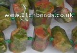 CTB758 15.5 inches 6*10mm - 8*12mm faceted tube unakite beads