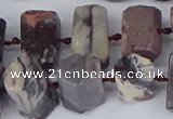 CTB760 6*10mm - 8*12mm faceted tube purple striped jasper beads