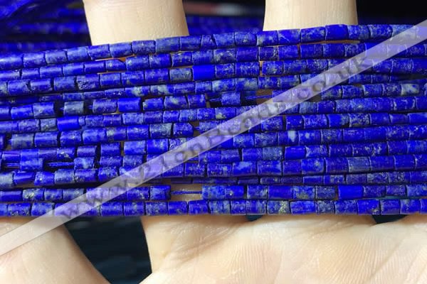 CTB807 15.5 inches 2*4mm tube lapis lazuli beads wholesale