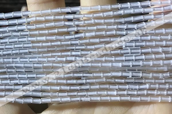 CTB810 15.5 inches 2*4mm tube white crystal beads wholesale