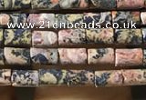 CTB816 15.5 inches 2*4mm tube leopard skin jasper beads wholesale