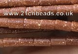 CTB821 15.5 inches 2*4mm tube goldstone beads wholesale