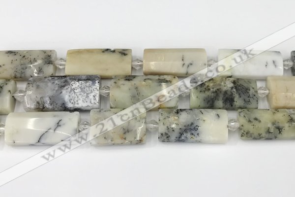 CTB850 13*25mm - 15*28mm faceted flat tube gemstone beads