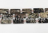 CTB855 13*25mm - 15*28mm faceted flat tube snowflake obsidian beads