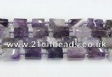 CTB877 13*25mm - 14*19mm faceted tube amethyst beads