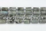 CTB878 13*25mm - 14*19mm faceted tube labradorite beads