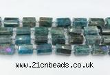 CTB888 15.5 inches 13*25mm - 14*19mm faceted tube apatite beads