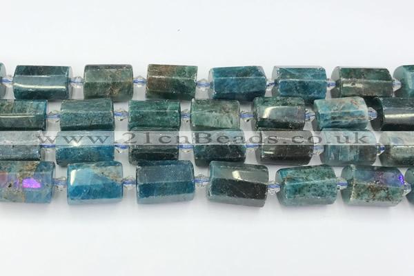 CTB888 15.5 inches 13*25mm - 14*19mm faceted tube apatite beads