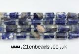 CTB889 15.5 inches 13*25mm - 14*19mm faceted tube sodalite beads