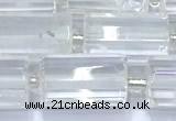 CTB900 15 inches 10*16mm faceted tube white crystal beads