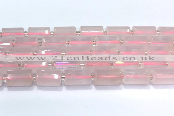 CTB902 15 inches 10*16mm faceted tube rose quartz beads