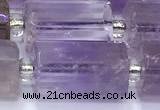 CTB903 15 inches 10*16mm faceted tube amethyst beads