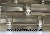CTB905 15 inches 10*16mm faceted tube smoky quartz beads