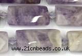 CTB925 13*25mm - 15*28mm faceted flat tube lavender amethyst beads