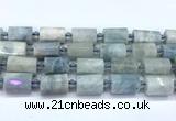 CTB940 15 inches 13*25mm - 14*19mm faceted tube aquamarine beads