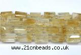 CTB944 15 inches 13*25mm - 14*19mm faceted tube citrine beads