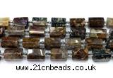 CTB953 15 inches 13*25mm - 14*19mm faceted tube pietersite beads