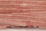 CTB968 15 inches 2*4mm tube cherry quartz beads