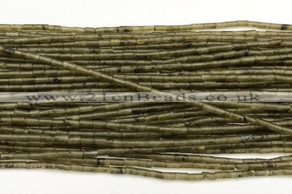 CTB983 15 inches 2*4mm tube labradorite beads