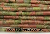 CTB984 15 inches 2*4mm tube unakite beads