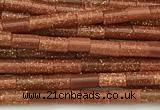 CTB989 15 inches 2*4mm tube goldstone beads