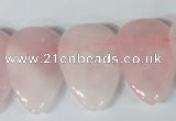 CTD01 Top drilled 22*30mm flat teardrop rose quartz beads