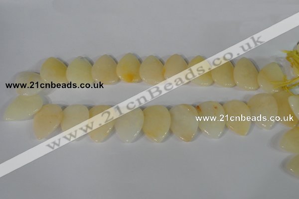 CTD03 Top drilled 22*30mm flat teardrop yellow aventurine beads