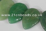 CTD04 Top drilled 22*30mm flat teardrop green aventurine beads