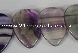 CTD06 Top drilled 22*30mm flat teardrop fluorite gemstone beads