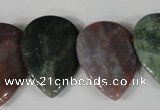 CTD07 Top drilled 22*30mm flat teardrop Indian agate beads