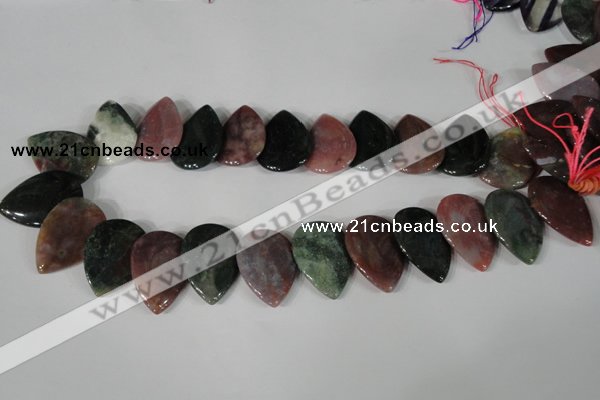 CTD07 Top drilled 22*30mm flat teardrop Indian agate beads