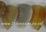 CTD08 Top drilled 22*30mm flat teardrop agate gemstone beads