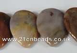 CTD10 Top drilled 22*30mm flat teardrop jasper gemstone beads