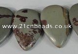 CTD11 Top drilled 22*30mm flat teardrop red artistic jasper beads