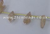 CTD1100 Top drilled 4*12mm - 5*18mm nuggets plated quartz beads