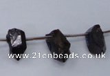 CTD1106 Top drilled 6*15mm - 8*18mm nuggets plated quartz beads