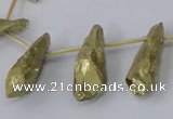 CTD1111 Top drilled 8*25mm - 10*30mm nuggets plated quartz beads