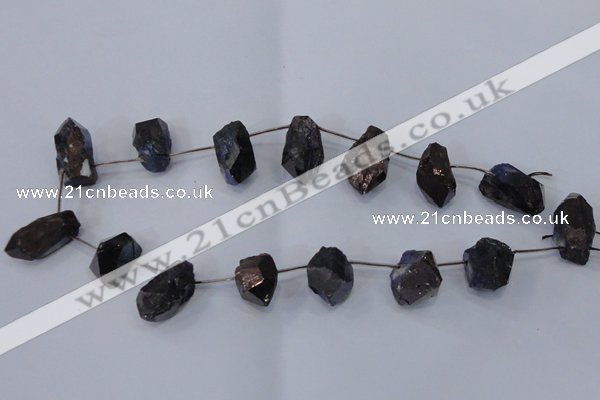 CTD1120 Top drilled 13*18mm - 18*25mm nuggets plated quartz beads