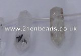 CTD1138 Top drilled 8*20mm - 10*30mm nuggets white crystal beads