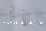 CTD1140 Top drilled 5*12mm - 6*18mm nuggets white crystal beads