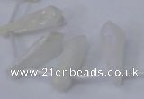 CTD1142 Top drilled 8*25mm - 10*30mm nuggets white crystal beads