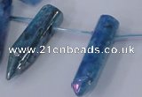 CTD1147 Top drilled 8*20mm - 10*30mm sticks plated quartz beads