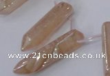 CTD1149 Top drilled 8*20mm - 10*30mm sticks plated quartz beads