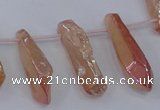 CTD1150 Top drilled 8*20mm - 10*30mm sticks plated quartz beads
