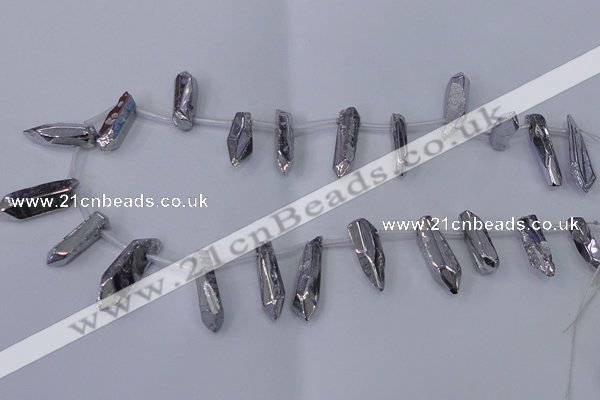 CTD1151 Top drilled 8*20mm - 10*30mm sticks plated quartz beads