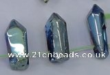 CTD1154 Top drilled 8*20mm - 10*30mm sticks plated quartz beads