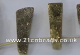 CTD1160 Top drilled 8*25mm - 10*35mm freeform plated quartz beads